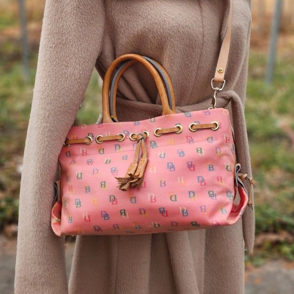 Dooney & Bourke Handbags - Women’s Vintage Dooney & Bourke Pink Signature Tulip Tassel Logo Handbag